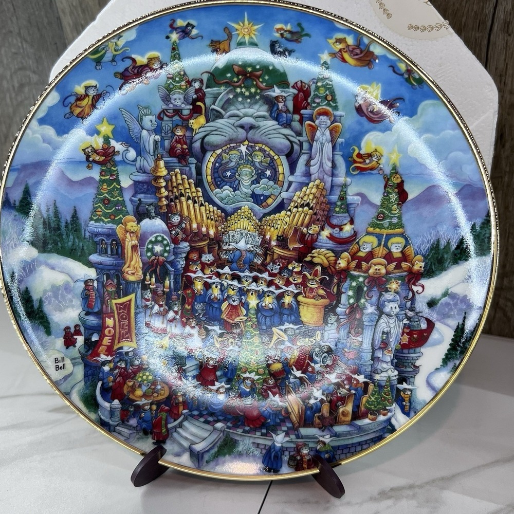 Franklin Mint Bill Bell "Cat-Cathedral" #HA1825  Collectible Cat Plate